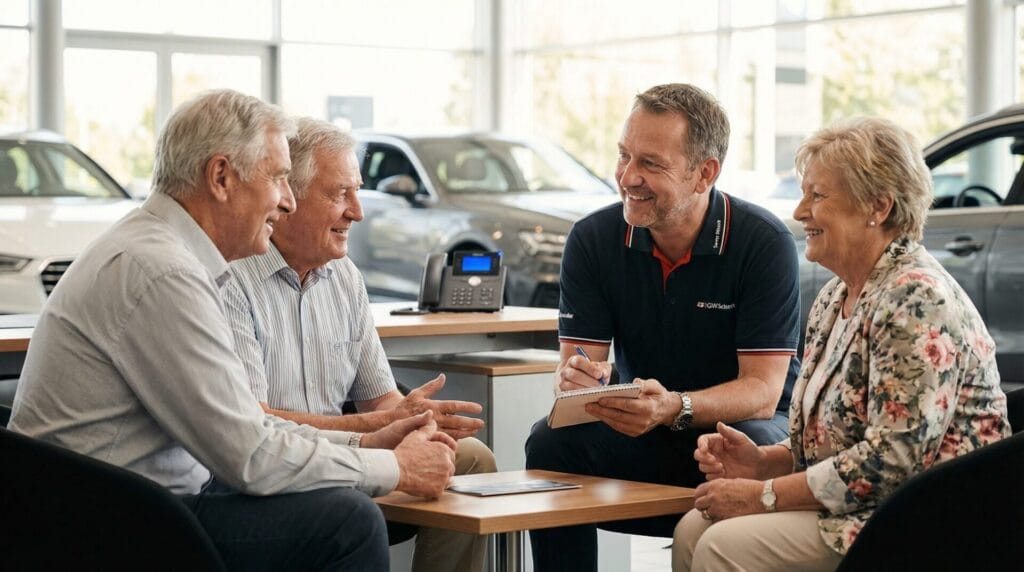 Service Berater führt persönliches Beratungsgespräch mit Kunden